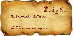 Milkovich Ámos névjegykártya